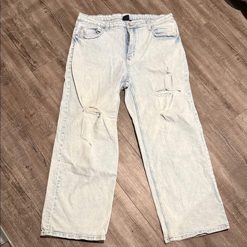 No Boundaries Light Blue Distressed Women's Flare Jeans